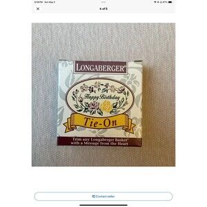 Longaberger Happy Birthday Tie On Vintage 1994- #31488 NEW IN BOX